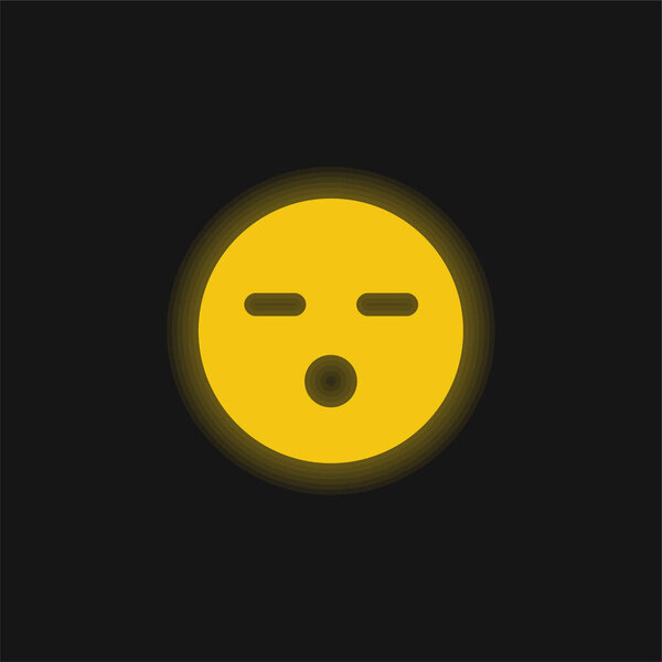 Скучный жёлтый светящийся неоновый значок