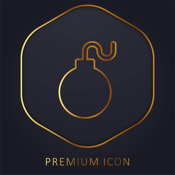 Bomb golden line premium logo or icon
