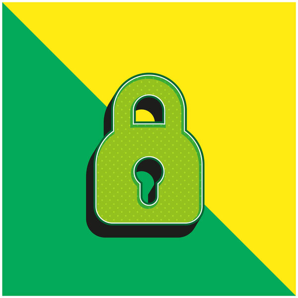 Черный потерянный зеленый и желтый современный трехмерный векторный логотип