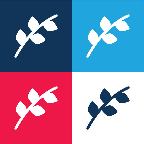 Ветви синий и красный четыре цвета минимальный набор значков