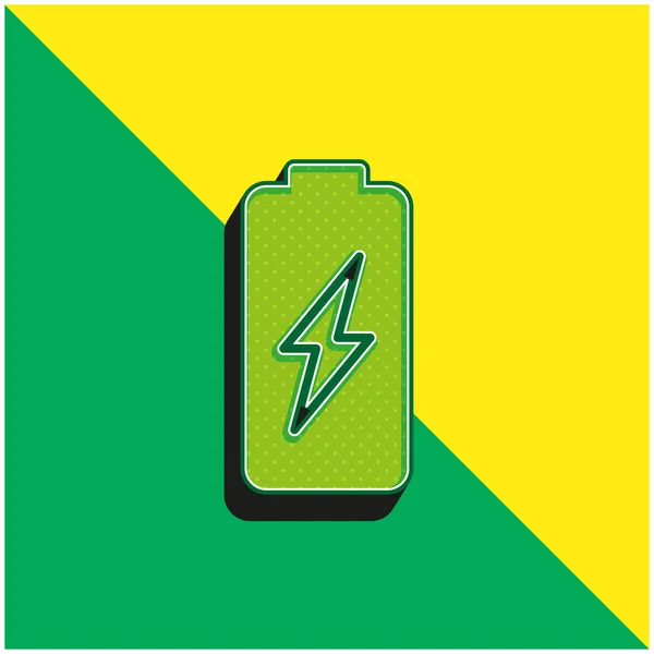 Batterij Groen Geel Modern Vector Pictogram Logo — Stockvector