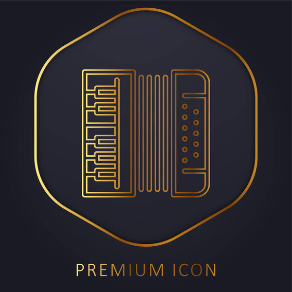 Accordion golden line premium logo or icon