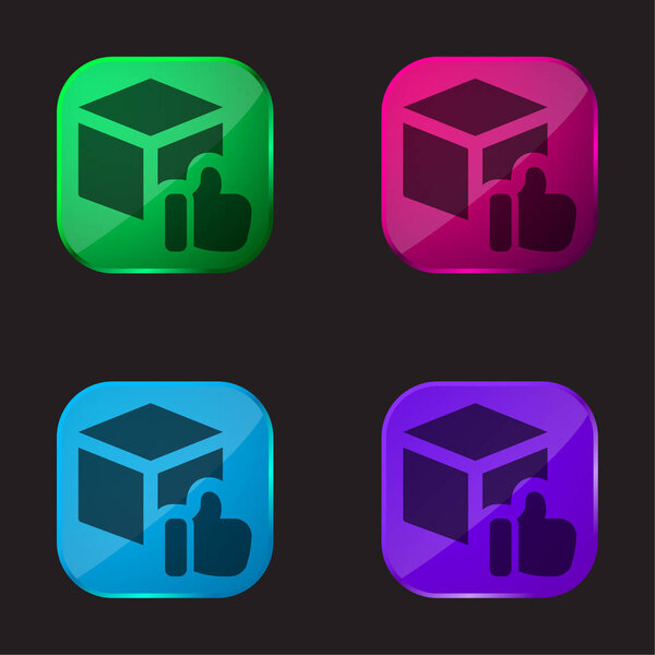 Approved four color glass button icon