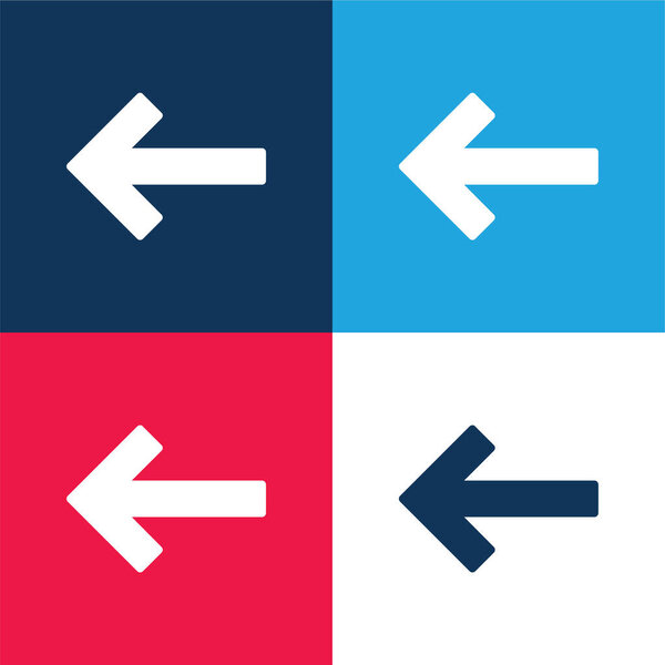 Назад Левая стрелка синяя и красная четыре цвета минимальный набор значков