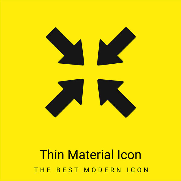 Arrows Pointing To Center minimal bright yellow material icon