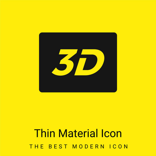 3D Sign minimal bright yellow material icon