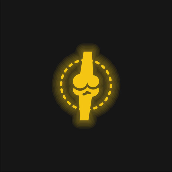 Желтый светящийся неоновый значок