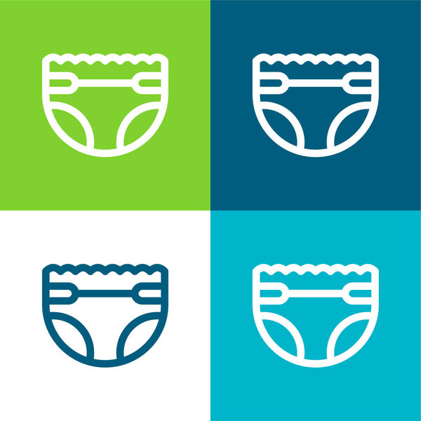 Четырехцветный минимальный набор значков для подгузников