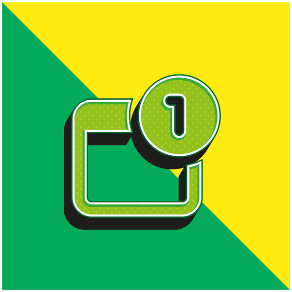 Тревога Зеленый и желтый современный 3d логотип значка вектора