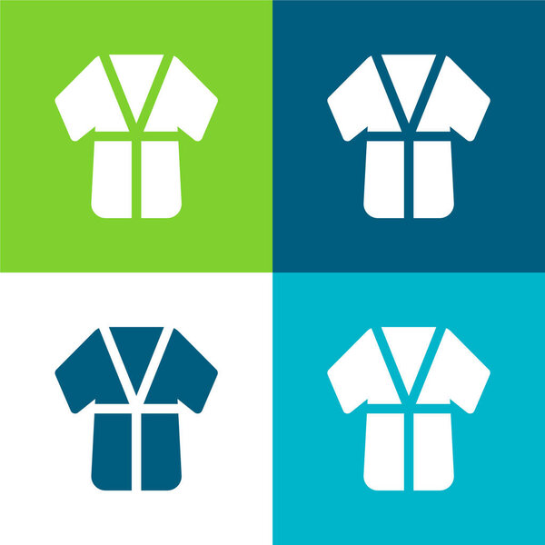 Халат Плоский четырехцветный минимальный набор значков