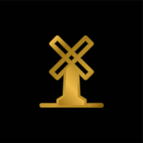 Позолоченная икона или вектор логотипа большой мельницы