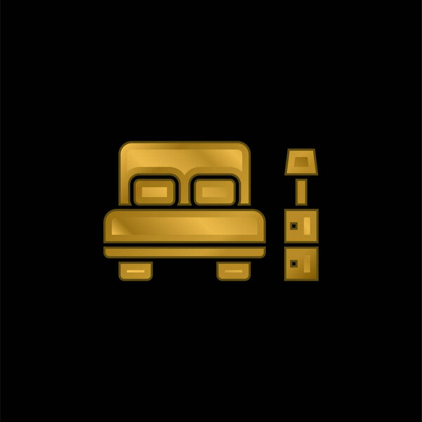 Позолоченная икона спальни или вектор логотипа