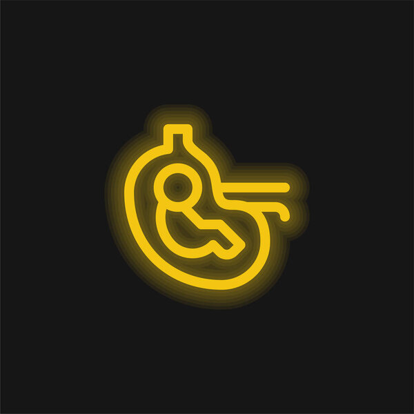 Baby yellow glowing neon icon