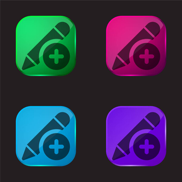 Add four color glass button icon