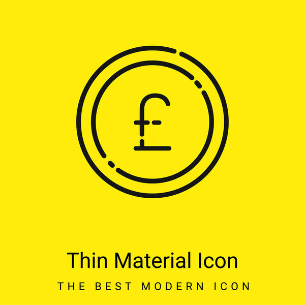 Big Pound Coin minimal bright yellow material icon