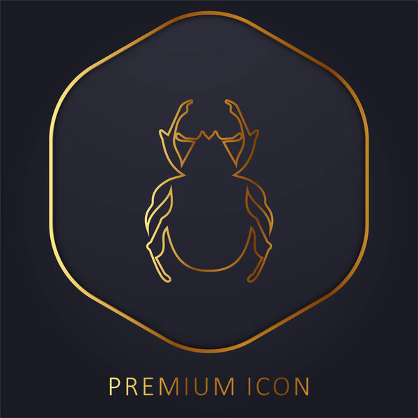 Beetle Shape golden line premium logo or icon