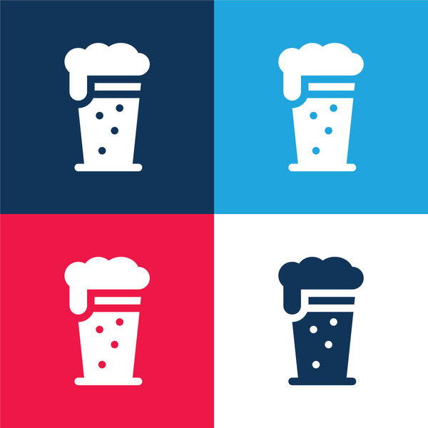 Пиво синий и красный четыре цвета минимальный набор значков