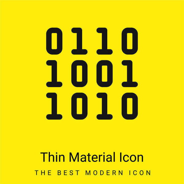 Binary minimal bright yellow material icon