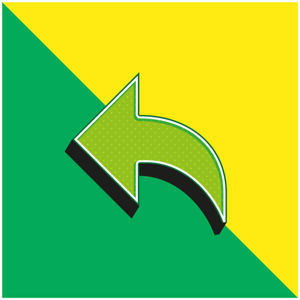 Arrow Green and yellow modern 3d vector icon logo