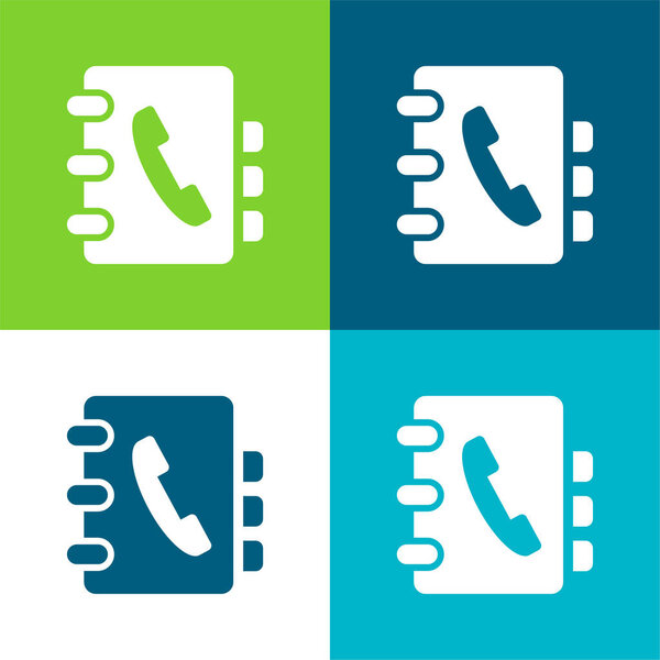 Повестка дня Плоский четырехцветный минимальный набор значков