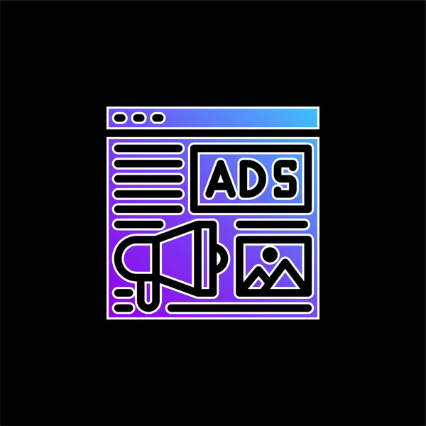 Advertising blue gradient vector icon