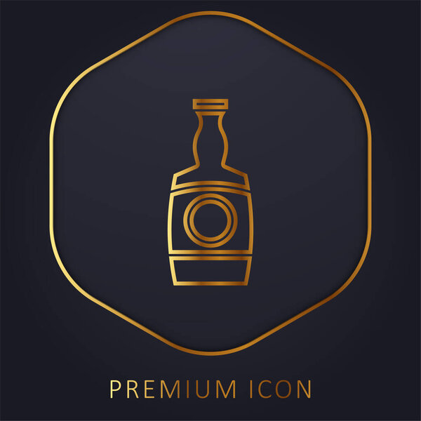 Золотая линия бренди премиум логотип или значок