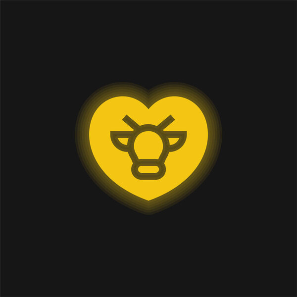 Желтая сияющая неоновая икона