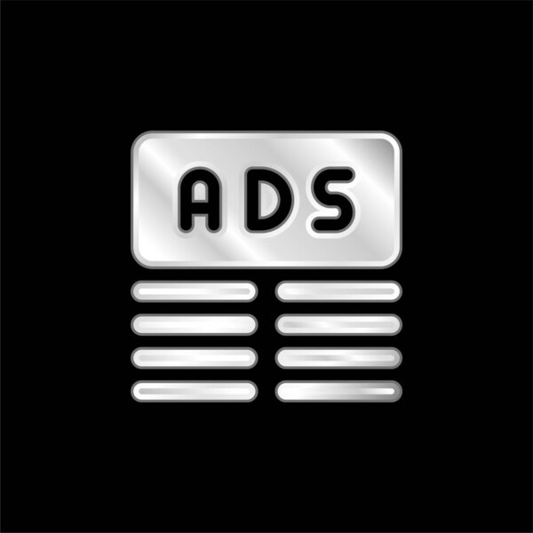 Banner silver plated metallic icon