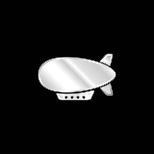 Airship Side View silver plated metallic icon