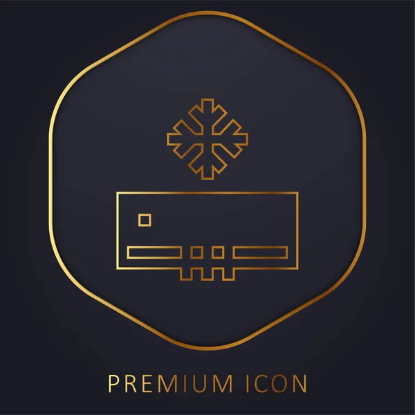 Золота Лінія Кондиціонерів Логотип Або Ікона — стоковий вектор