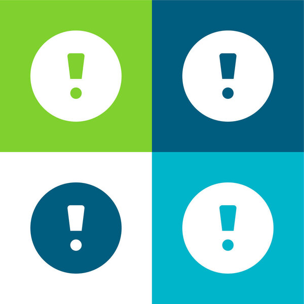 Внимание Знак плоский четыре цвета минимальный набор значков