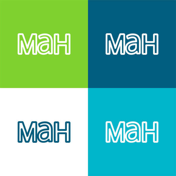 Символ валюты Азербайджана Плоский четырехцветный минимальный набор иконок