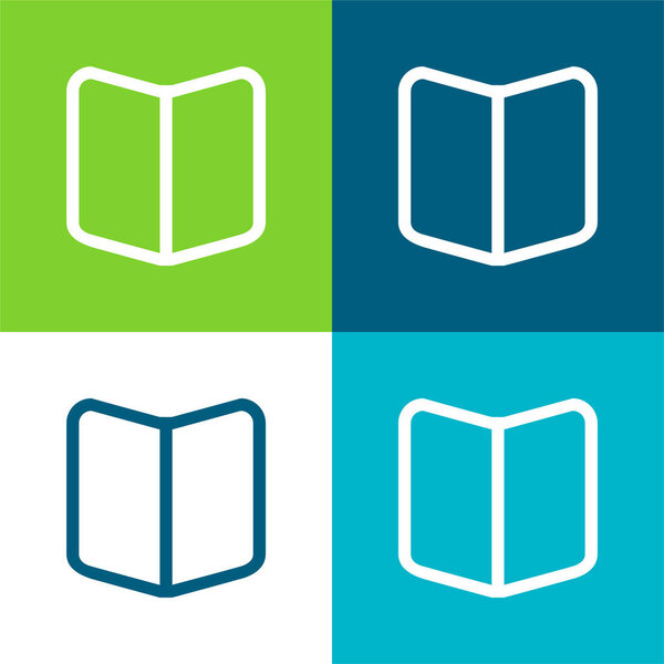 Плоский четырехцветный минимальный набор иконок