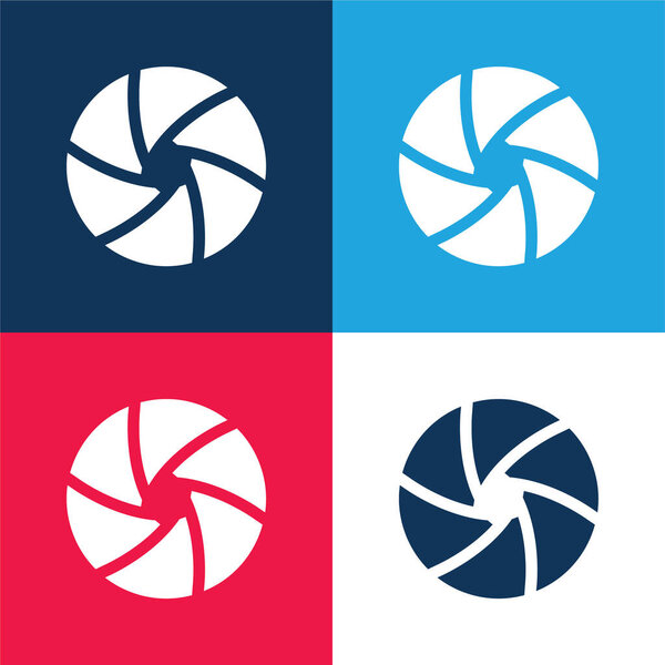 Aperture blue and red four color minimal icon set
