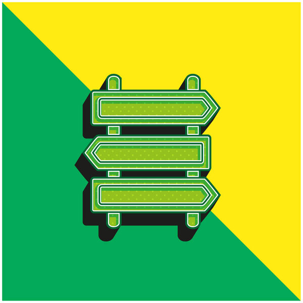 Arrows Signals Grouped On Poles Green and yellow modern 3d vector icon logo