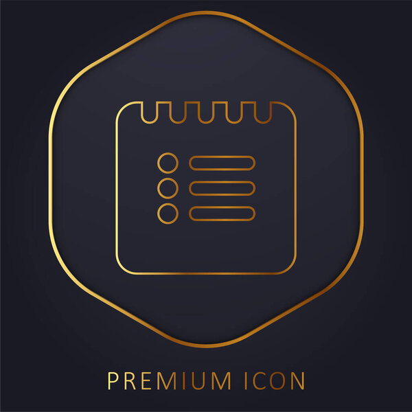 Black List Square Interface Symbol golden line premium logo or icon