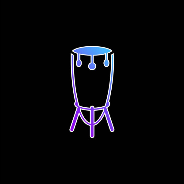African Tall Drum With Stand blue gradient vector icon