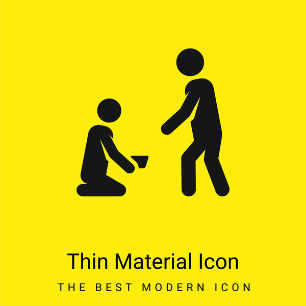 Begging minimal bright yellow material icon