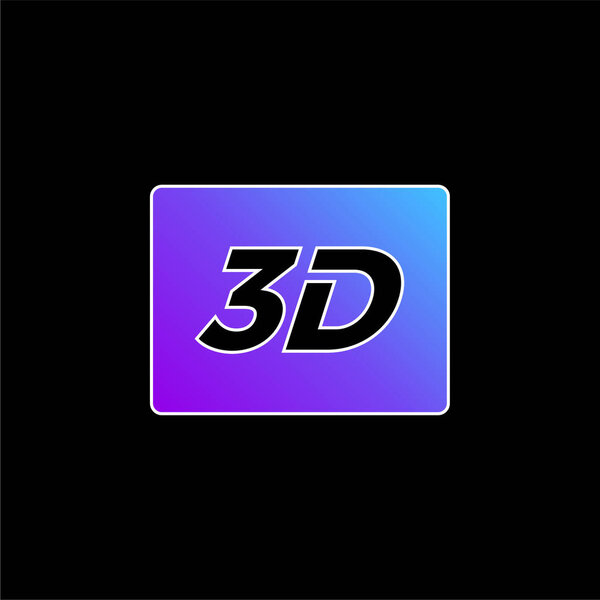 3D Sign blue gradient vector icon