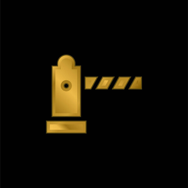 Barrier gold plated metalic icon or logo vector