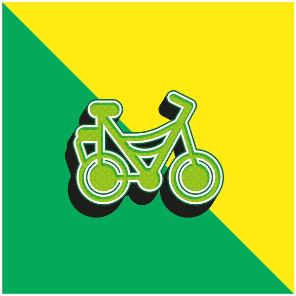 Bicycle Green and yellow modern 3d vector icon logo
