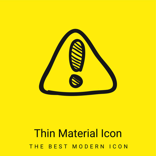 Attention Construction Triangular Hand Drawn Signal minimal bright yellow material icon