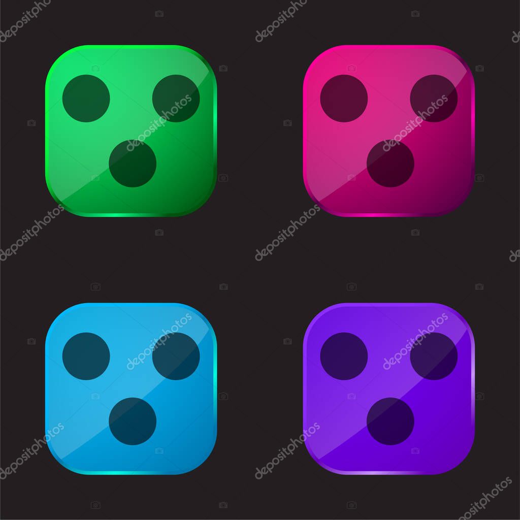 Because Mathematical Symbol four color glass button icon