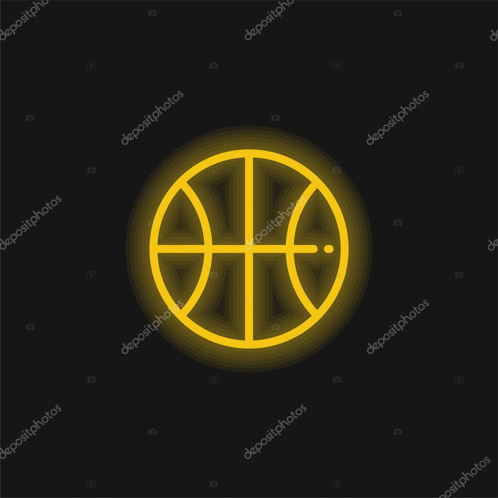 Ball yellow glowing neon icon