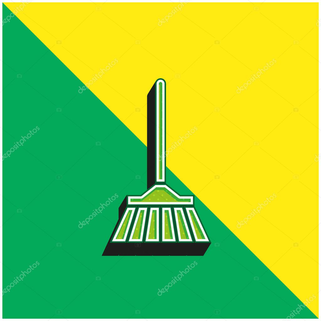 Bloom Green and yellow modern 3d vector icon logo