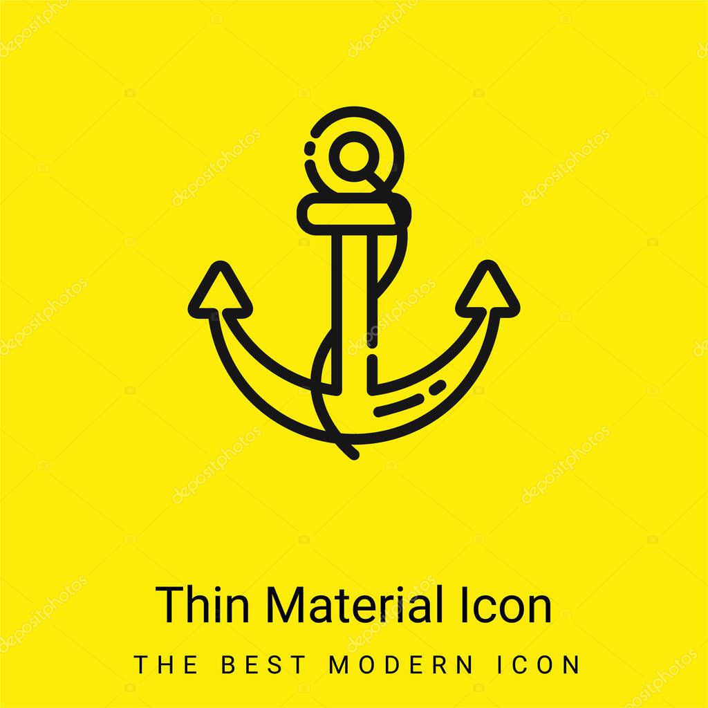 Anchor minimal bright yellow material icon