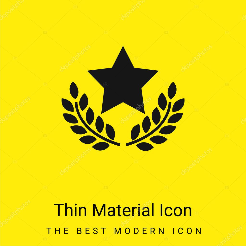 Award Star With Olive Branches minimal bright yellow material icon