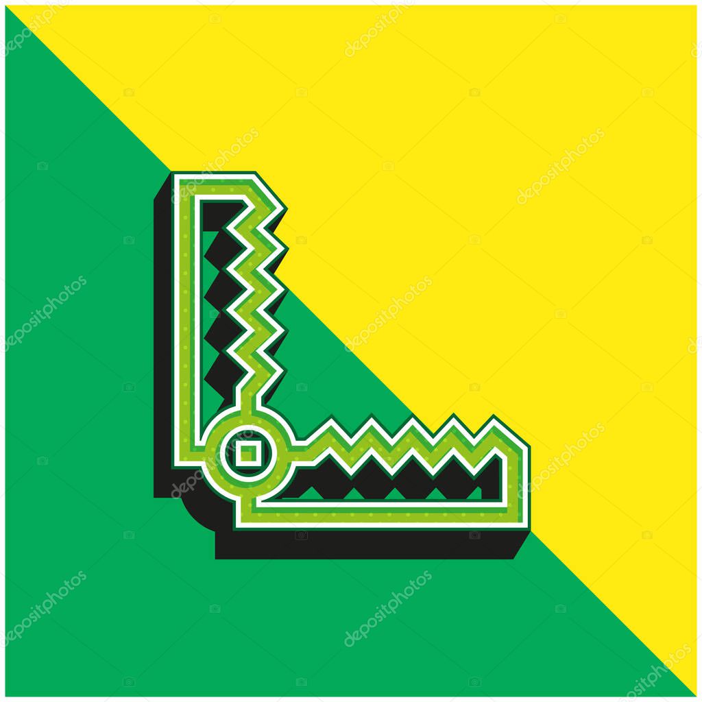 Bear Trap Green and yellow modern 3d vector icon logo