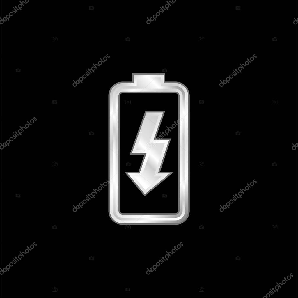 Battery Charge silver plated metallic icon