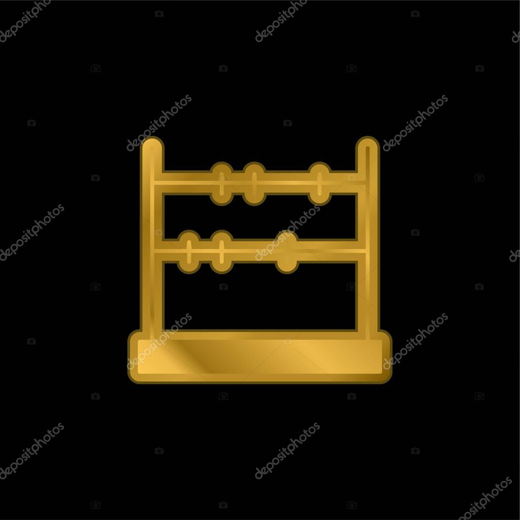 Abacus gold plated metalic icon or logo vector